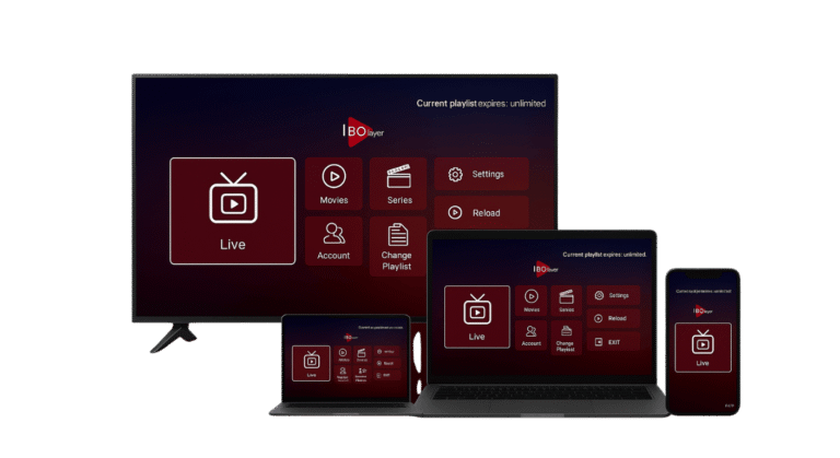 Interface de l’application IBO Player Pro sur Smart TV
