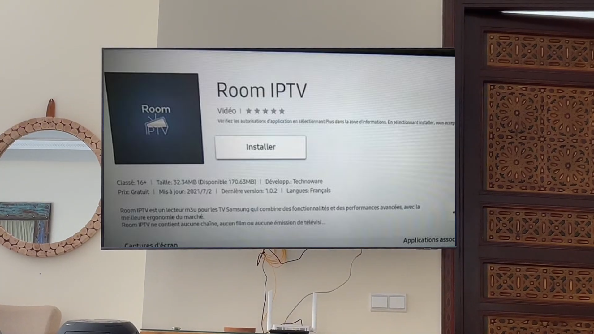 insatalation room iptv sur smart tv