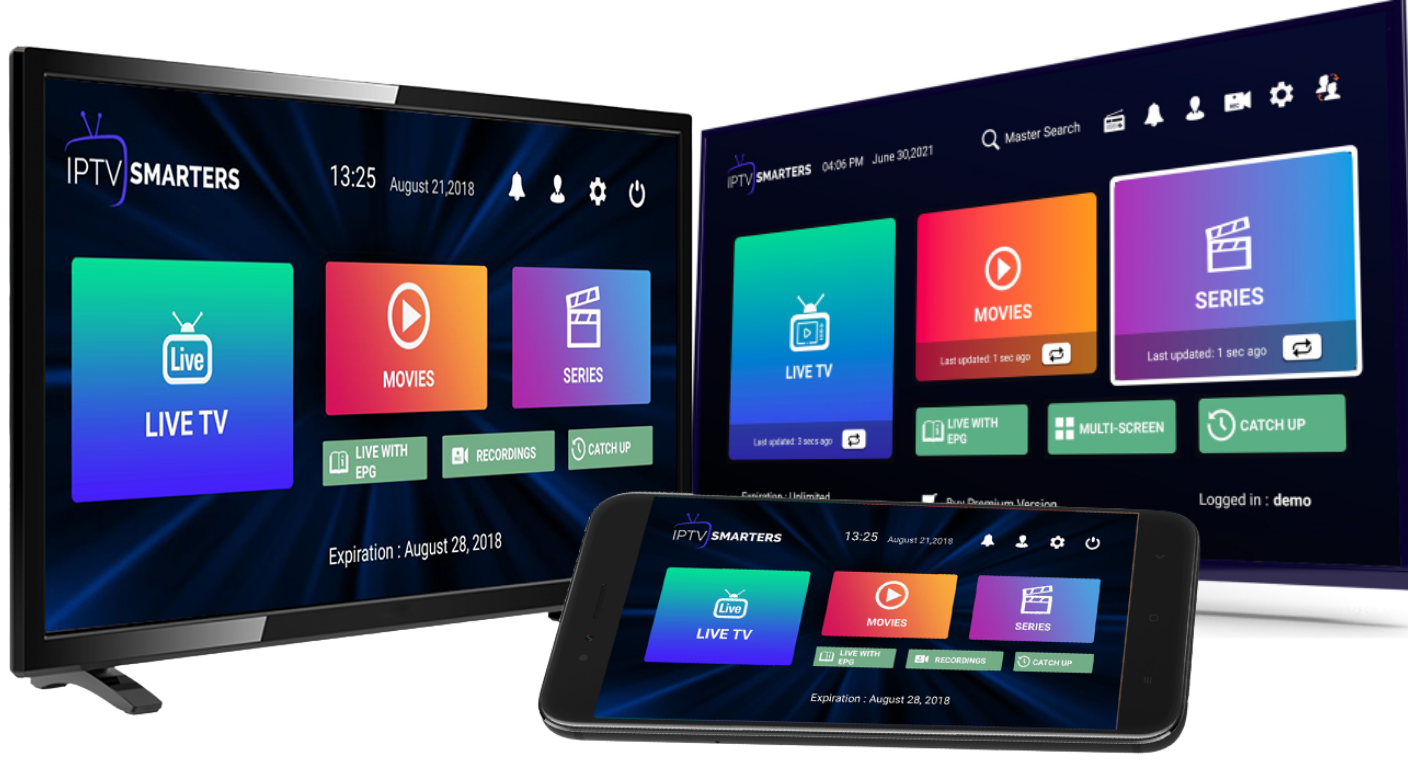 Interface IPTV Smarters Pro APK sur smartphone Android avec chaînes françaises